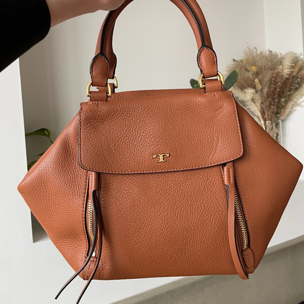TORY BURCH Half Moon Light Brown Medium - Satchel & Crossbody Bag